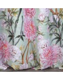 Zasłona w kwiaty 140x250 Nydia miętowa/różowa z przelotkami