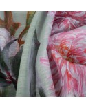 Zasłona w kwiaty 140x250 Nydia miętowa/różowa z przelotkami