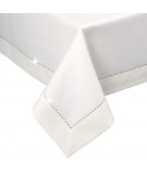 Polski obrus plamoodporny Glamour 140x350 z dżetami ecru