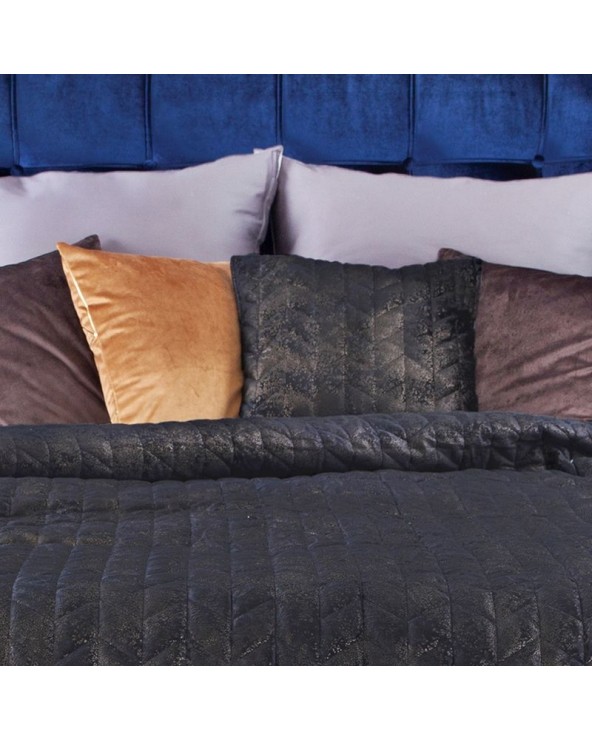 Poszewka velvet 45x45 Agata czarna/złota