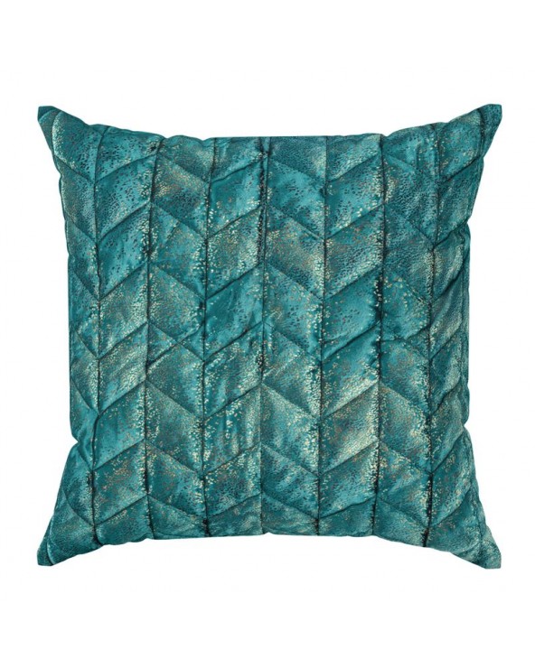 Poszewka velvet 45x45 Agata turkusowa/złota