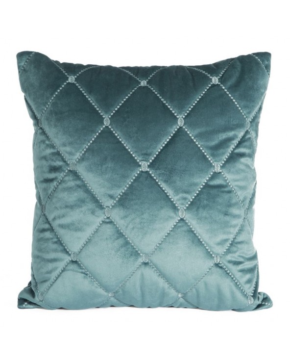 Poszewka velvet haftowana 45x45 Amareta ciemnoturkusowa