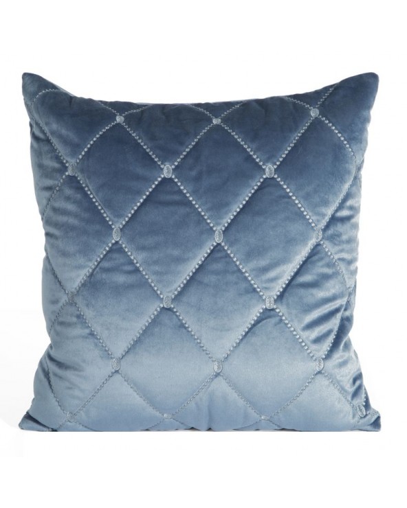 Poszewka velvet haftowana 45x45 Amareta niebieska