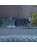 Poszewka velvet haftowana 45x45 Amareta niebieska