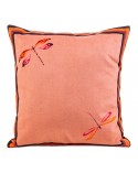 Poszewka velvet 45x45 Anax koralowa/czarna