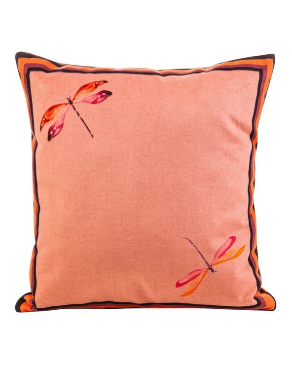 Poszewka velvet 45x45 Anax koralowa/czarna