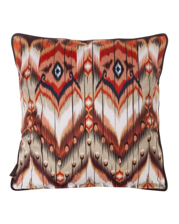 Poszewka velvet 45x45 Cebra 1 beżowa/bordowa