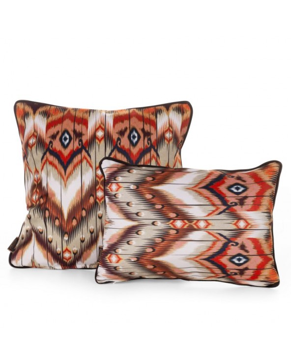 Poszewka velvet 45x45 Cebra 1 beżowa/bordowa