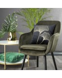 Poszewka velvet 45x45 Fres ciemnozielona/złota
