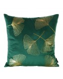 Poszewka velvet 45x45 Ginko 1 ciemnozielona