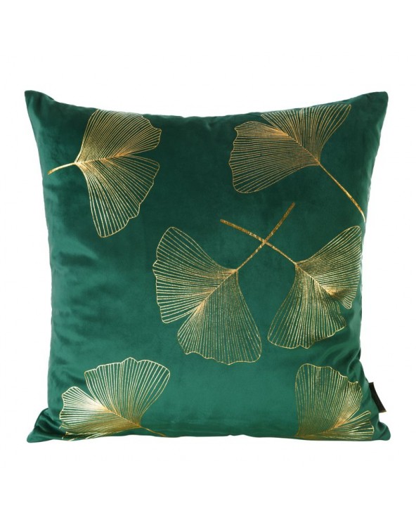 Poszewka velvet 45x45 Ginko 1 ciemnozielona
