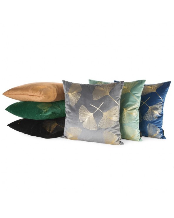 Poszewka velvet 45x45 Ginko 1 ciemnozielona