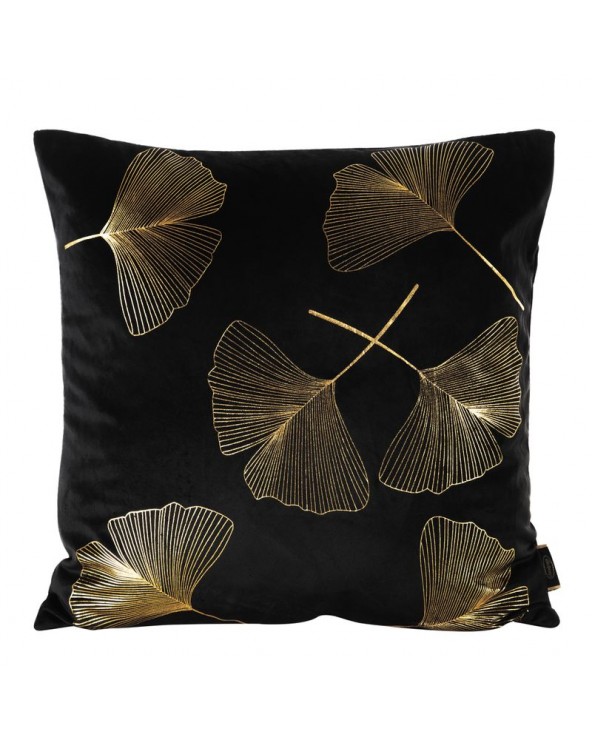 Poszewka velvet 45x45 Ginko 1 czarna