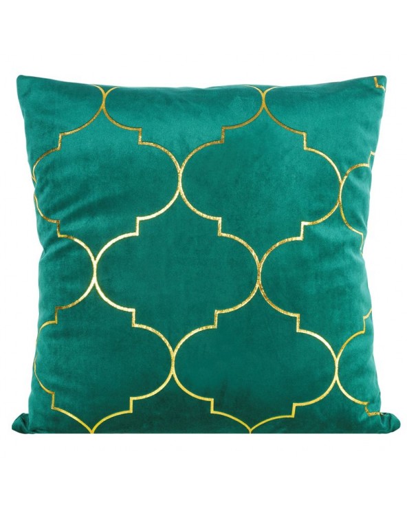 Poszewka velvet 45x45 Gisel zielona/złota