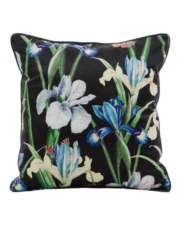Poszewka velvet 40x40 Maja 1 czarna/niebieska