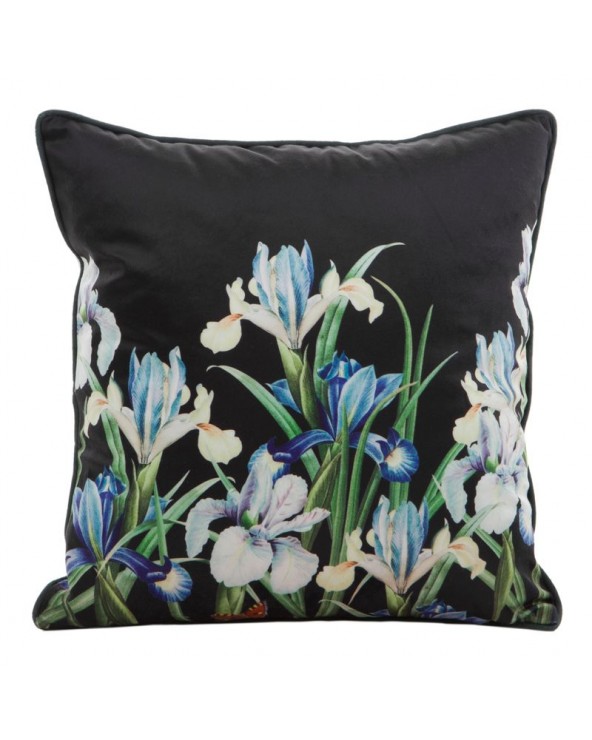 Poszewka velvet 40x40 Maja 2 czarna/niebieska