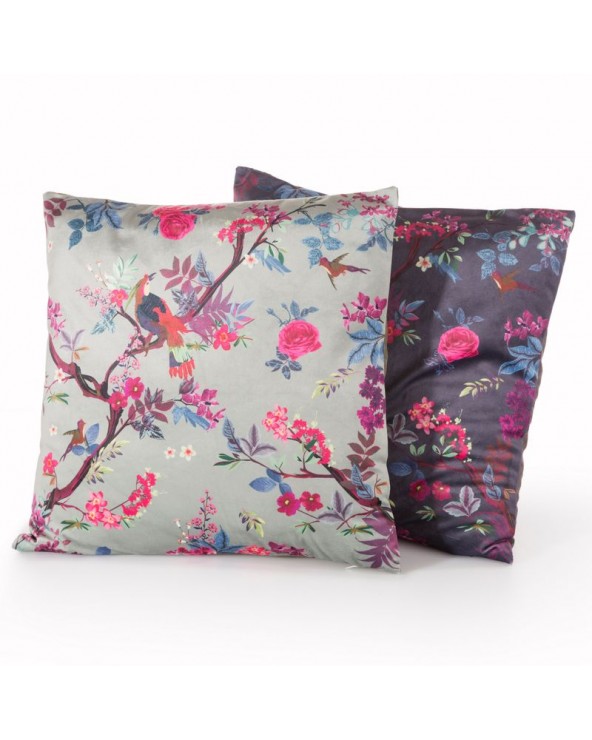 Poszewka velvet 45x45 Monos 1 ciemnofioletowa/różowa