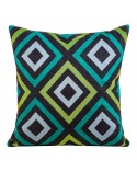 Poszewka velvet 45x45 Rombo turkusowa/zielona