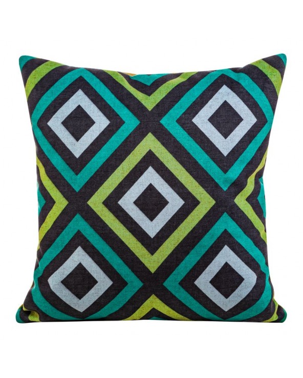 Poszewka velvet 45x45 Rombo turkusowa/zielona