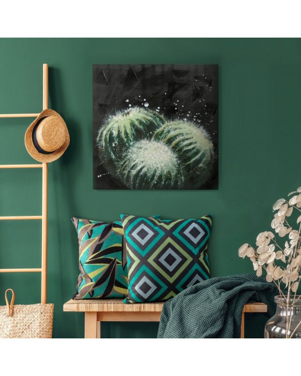 Poszewka velvet 45x45 Rombo turkusowa/zielona