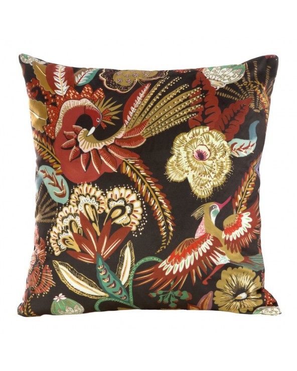 Poszewka 45x45 Velvet 13 czarna/bordowa