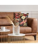 Poszewka 45x45 Velvet 13 czarna/bordowa