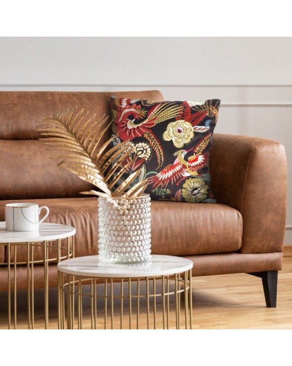Poszewka 45x45 Velvet 13 czarna/bordowa