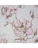 Zasłona w kwiaty 140x250 Amber biała/różowa z przelotkami