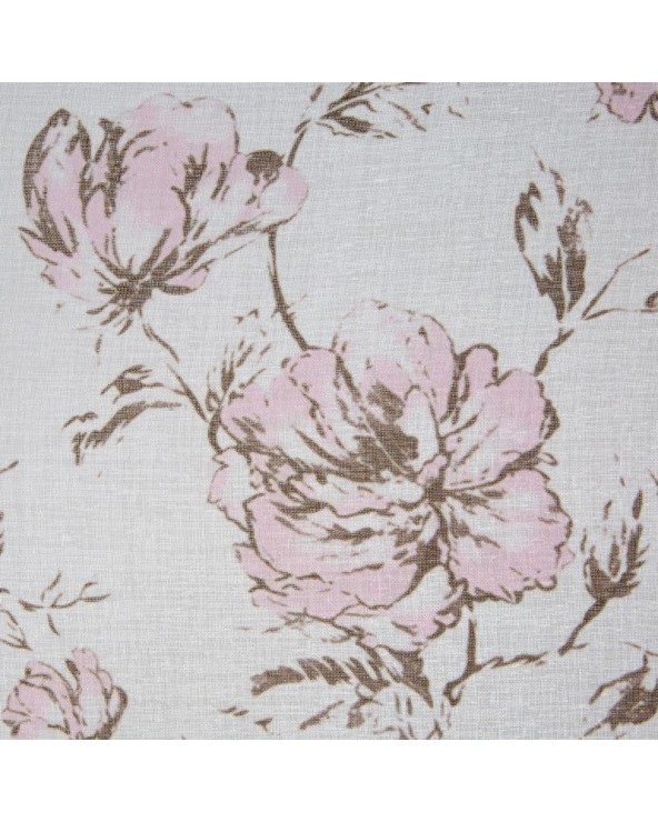 Zasłona w kwiaty 140x250 Amber biała/różowa z przelotkami