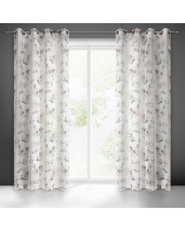 Firana z etaminy 140x250 Basala naturalna z przelotkami