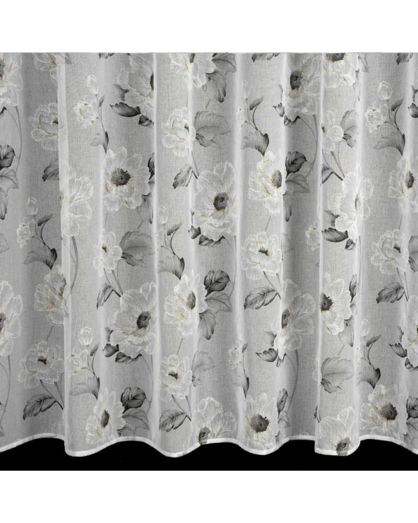 Firana 350x250 Bessy biała/oliwkowa z przelotkami