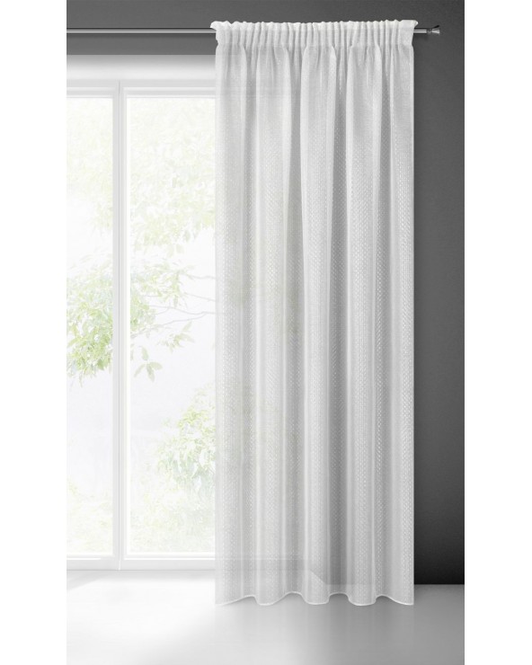 Firana 140x270 Loara biała/srebrna