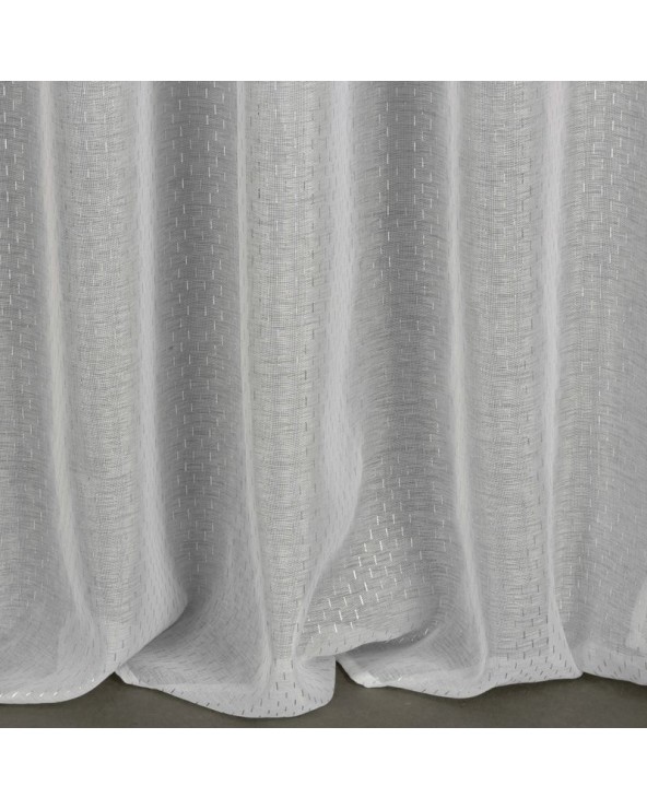 Firana 140x270 Loara biała/srebrna