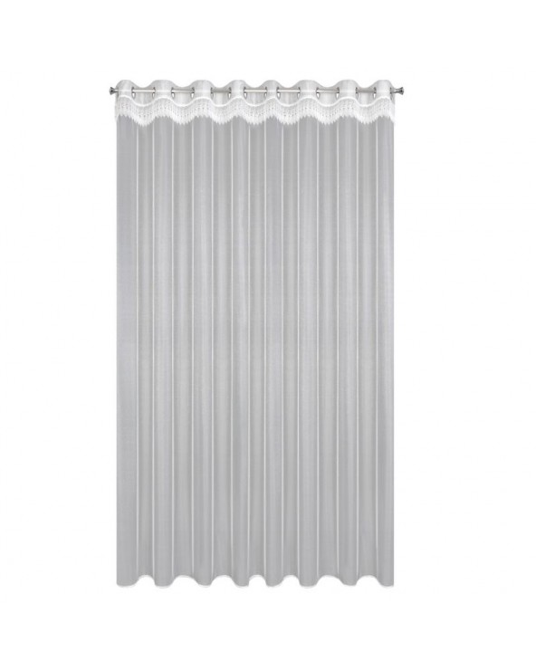 Firana z koronką 350x250 Sari 1 biała z przelotkami