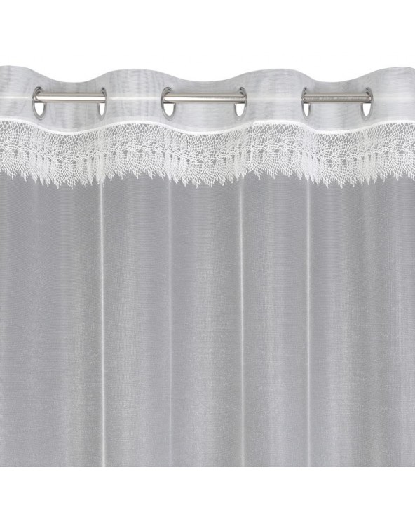 Firana z koronką 350x250 Sari 1 biała z przelotkami