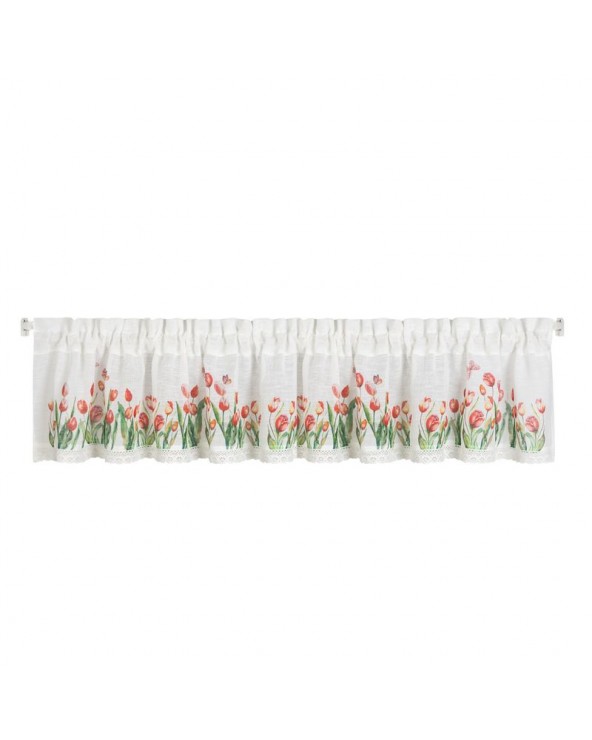 Zazdrostka z koronką 30x150 Stella biała/czerwona
