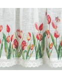Zazdrostka z koronką 30x150 Stella biała/czerwona