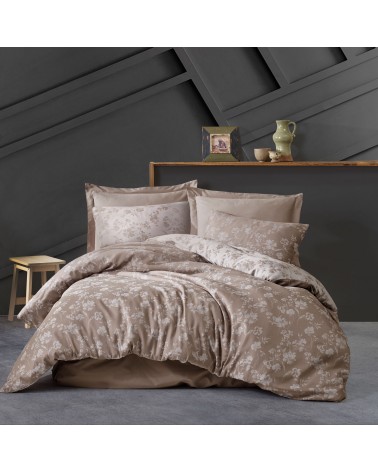 Pościel bawełna 200x220 + 2x70x80 Spring Light Brown Jaquard