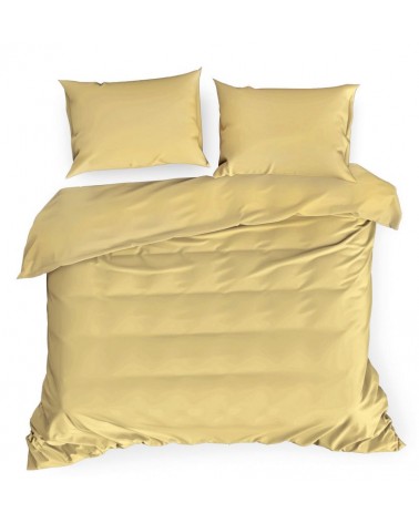 Pościel satyna bawełniana 140x200 + 1x70x80 Nova 3 musztardowa