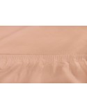 Prześcieradło jersey z lycrą 160x200 z gumką beżowe