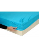 Prześcieradło bawełna jersey 90x200 z gumką turkusowe Matex