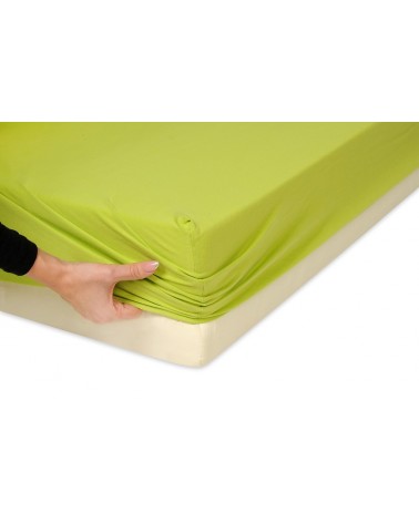 Prześcieradło bawełna jersey 200x220 z gumką oliwkowe Matex