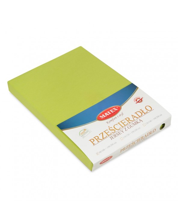 Prześcieradło bawełna jersey 200x220 z gumką oliwkowe Matex