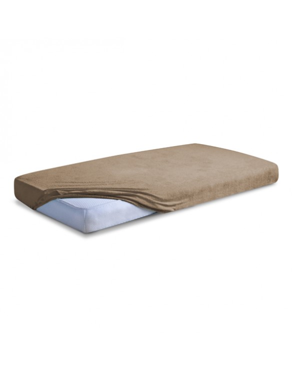 Prześcieradło bawełna jersey 140x200x20 z gumką ciemnobeżowe Matex Prześcieradło bawełna jersey 140x200 z gumką ciemnobeżowe Matex
