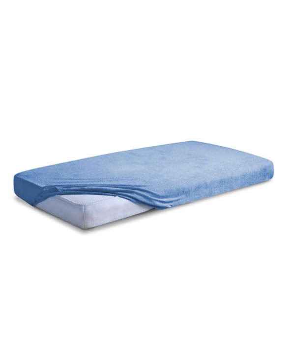 Prześcieradło frotte 60x120 z gumką niebieskie Premium Matex