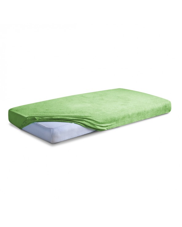 Prześcieradło frotte 90x200 z gumką zielone Premium Matex