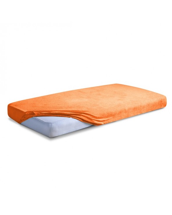 Prześcieradło frotte 200x220 z gumką pomarańczowe Premium Matex