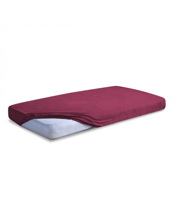 Prześcieradło frotte 200x220x20 z gumką bordowe Premium Matex Prześcieradło frotte 200x220 z gumką bordowe Premium Matex