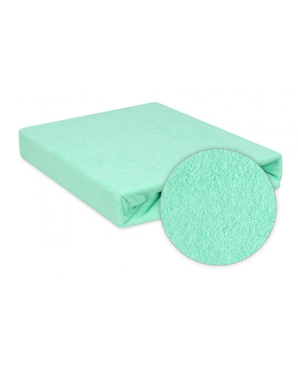 Prześcieradło frotte 200x220 z gumką miętowe Premium Matex