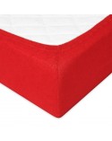 Prześcieradło frotte 180x200 z gumką czerwone Premium Matex